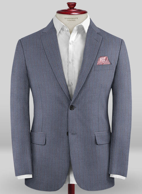 Caccioppoli Sun Dream Polico Blue Wool Silk Suit - StudioSuits