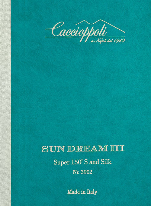 Caccioppoli Sun Dream Polico Blue Wool Silk Suit - StudioSuits