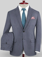 Caccioppoli Sun Dream Polico Blue Wool Silk Suit - StudioSuits