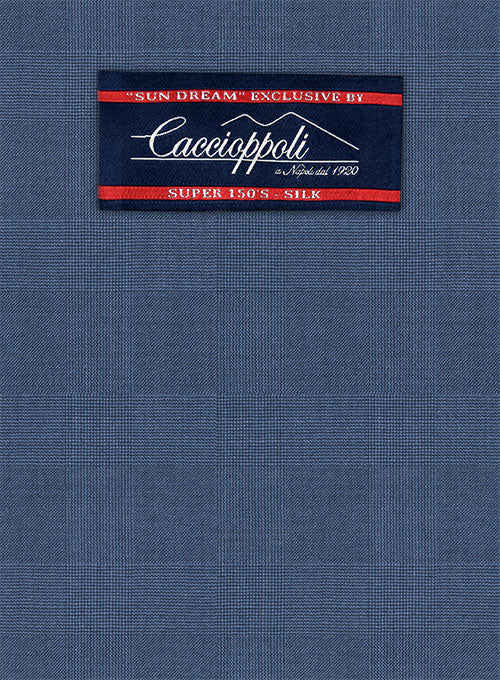 Caccioppoli Sun Dream Prito Blue Wool Silk Pants - StudioSuits