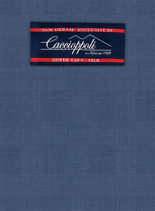 Caccioppoli Sun Dream Prito Blue Wool Silk Suit - StudioSuits