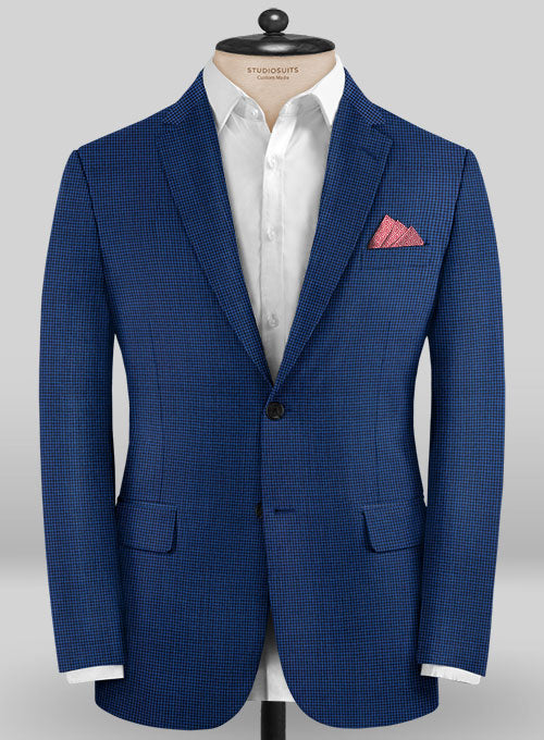 Caccioppoli Sun Dream Trippo Blue Wool Silk Jacket - StudioSuits