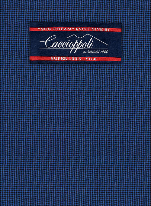 Caccioppoli Sun Dream Trippo Blue Wool Silk Jacket - StudioSuits