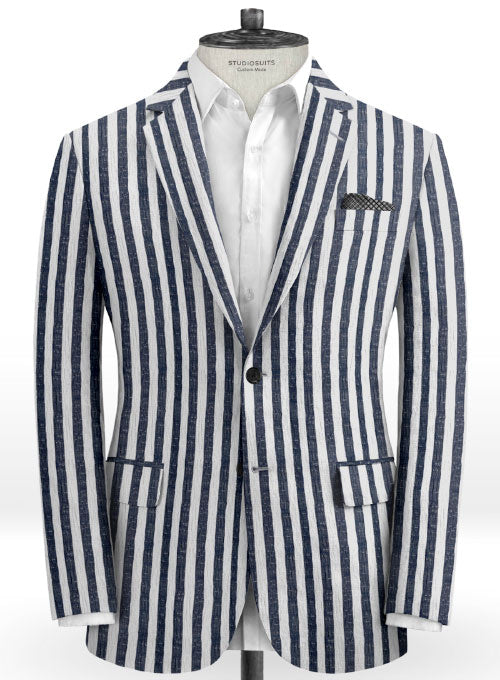 Caccioppoli Seersucker Pierre Jacket - StudioSuits