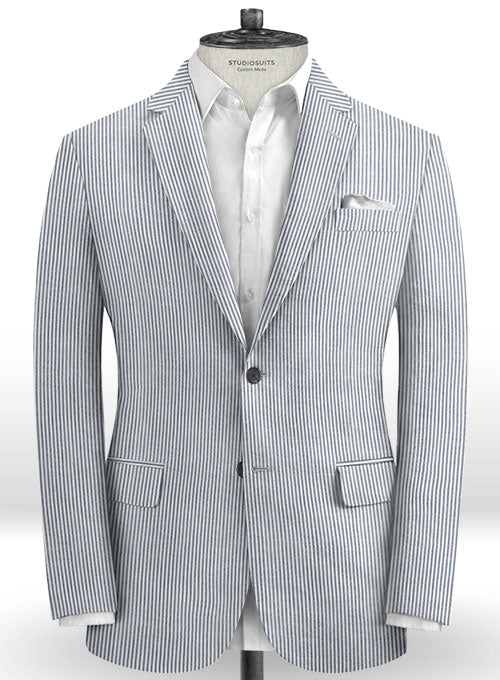 Caccioppoli Seersucker Pilzo Jacket - StudioSuits