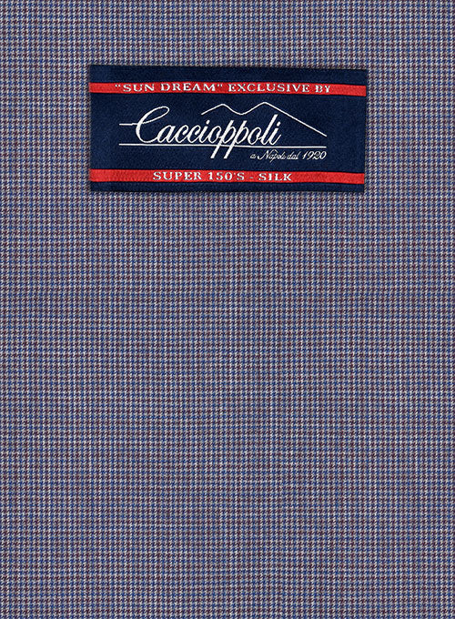 Caccioppoli Sun Dream Miola Blue Wool Silk Suit - StudioSuits