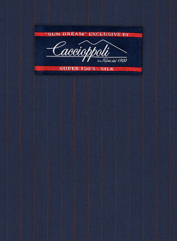 Caccioppoli Sun Dream Aciaga Blue Wool Silk Suit - StudioSuits