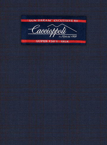 Caccioppoli Sun Dream Artado Blue WooL Silk Jacket - StudioSuits