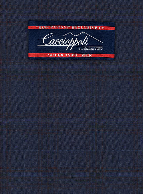 Caccioppoli Sun Dream Artado Blue Wool Silk Pants - StudioSuits