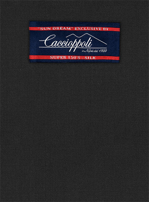 Caccioppoli Sun Dream Black Wool Silk Jacket - StudioSuits