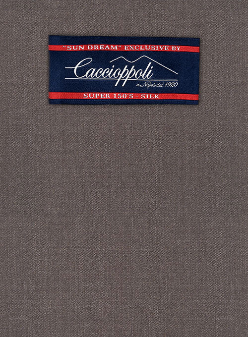 Caccioppoli Sun Dream Brown Wool Silk Jacket - StudioSuits