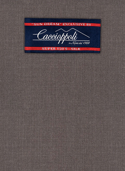 Caccioppoli Sun Dream Brown Wool Silk Suit - StudioSuits