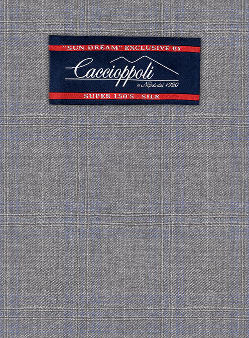 Caccioppoli Sun Dream Cecini Gray Wool Silk Pants - StudioSuits