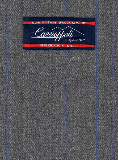 Caccioppoli Sun Dream Cisko Gray Wool Silk Jacket - StudioSuits
