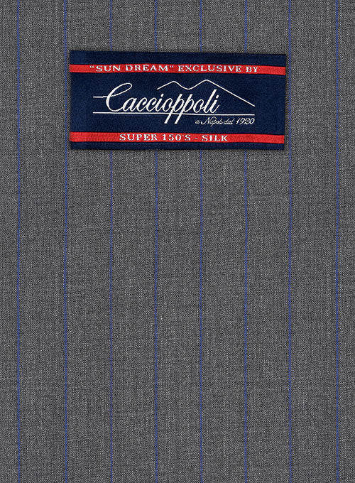 Caccioppoli Sun Dream Cisko Gray Wool Silk Suit - StudioSuits