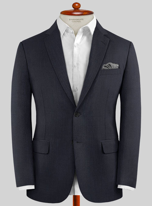 Caccioppoli Sun Dream Navy Blue Wool Silk Jacket - StudioSuits