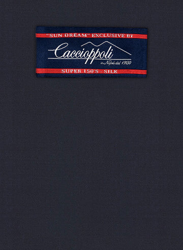 Caccioppoli Sun Dream Navy Blue Wool Silk Jacket - StudioSuits