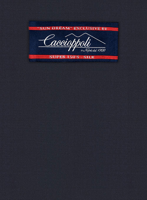 Caccioppoli Sun Dream Navy Blue Wool Silk Suit - StudioSuits