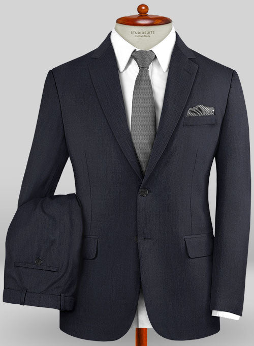 Caccioppoli Sun Dream Navy Blue Wool Silk Suit - StudioSuits