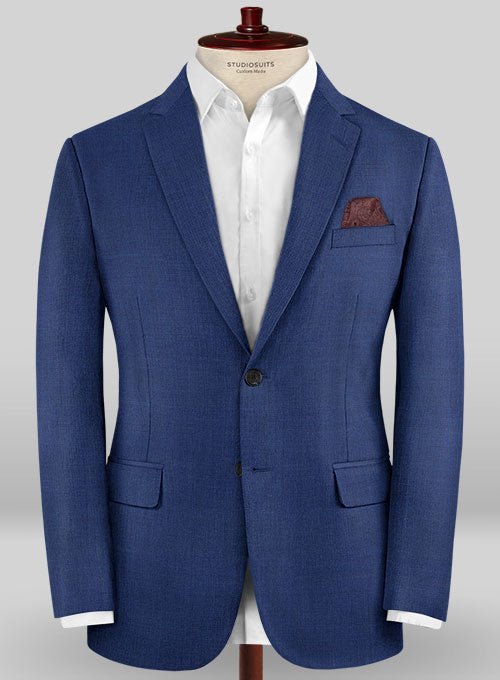 Caccioppoli Sun Dream Diano Royal Blue Wool Silk Jacket - StudioSuits