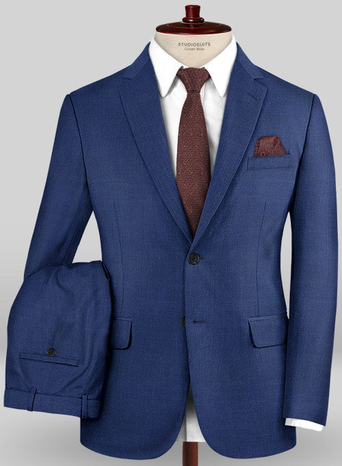 Caccioppoli Sun Dream Diano Royal Blue Wool Silk Suit - StudioSuits