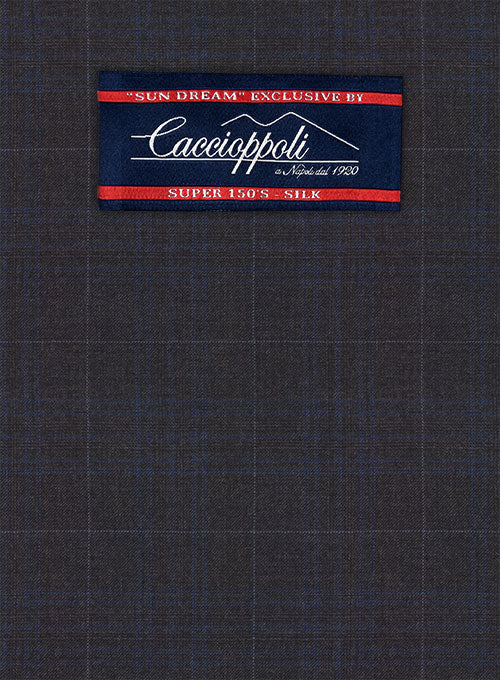 Caccioppoli Sun Dream Folli Gray Wool Silk Pants - StudioSuits