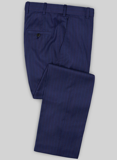 Caccioppoli Sun Dream Frozo Blue Wool Silk Pants - StudioSuits