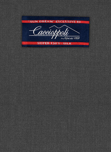 Caccioppoli Sun Dream Dark Gray Wool Silk Suit - StudioSuits