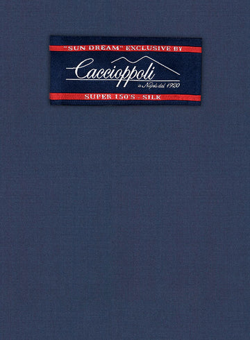 Caccioppoli Sun Dream Ink Blue Wool Silk Jacket - StudioSuits