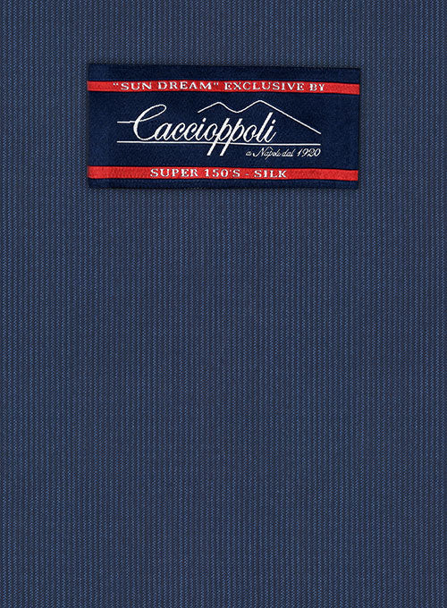 Caccioppoli Sun Dream Kara Blue Wool Silk Jacket - StudioSuits