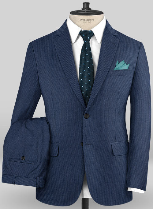 Caccioppoli Sun Dream Kara Blue Wool Silk Suit - StudioSuits