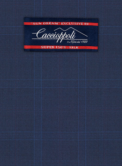 Caccioppoli Sun Dream Lenina Blue Wool Silk Suit - StudioSuits