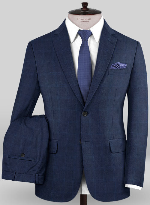 Caccioppoli Sun Dream Lenina Blue Wool Silk Suit - StudioSuits