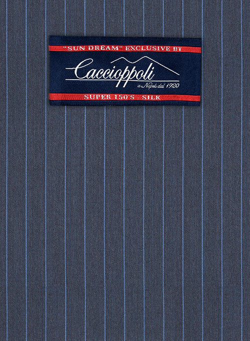 Caccioppoli Sun Dream Marota Blue Wool Silk Suit - StudioSuits