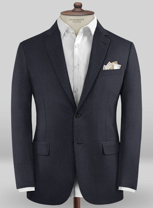 Caccioppoli Sun Dream Dark Navy Blue Wool Silk Jacket - StudioSuits