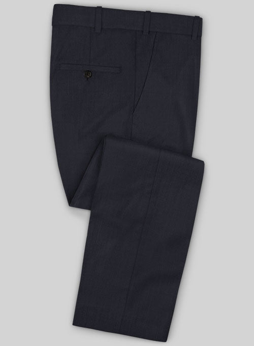 Caccioppoli Sun Dream Dark Navy Blue Wool Silk Pants - StudioSuits