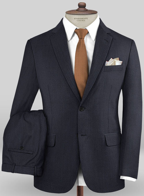 Caccioppoli Sun Dream Dark Navy Blue Wool Silk Suit - StudioSuits