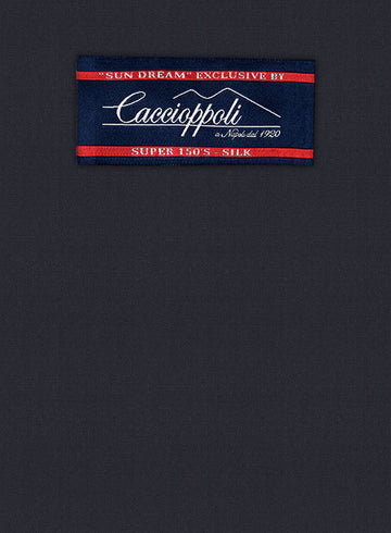 Caccioppoli Sun Dream Dark Navy Blue Wool Silk Suit - StudioSuits