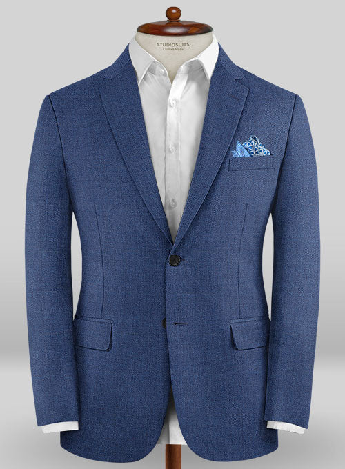 Caccioppoli Sun Dream Papina Casa Blue Wool Silk Jacket - StudioSuits