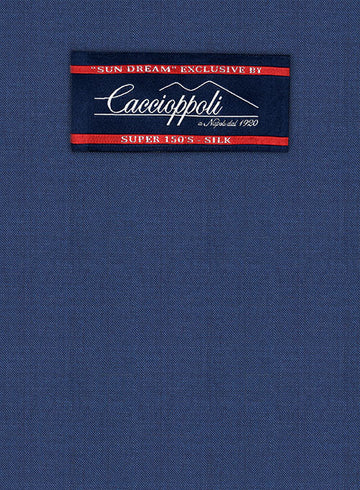 Caccioppoli Sun Dream Papina Casa Blue Wool Silk Jacket - StudioSuits