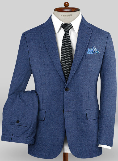 Caccioppoli Sun Dream Papina Casa Blue Wool Silk Suit - StudioSuits