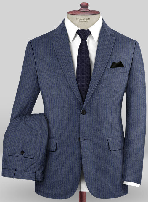 Caccioppoli Sun Dream Poreli Blue Wool Silk Suit - StudioSuits