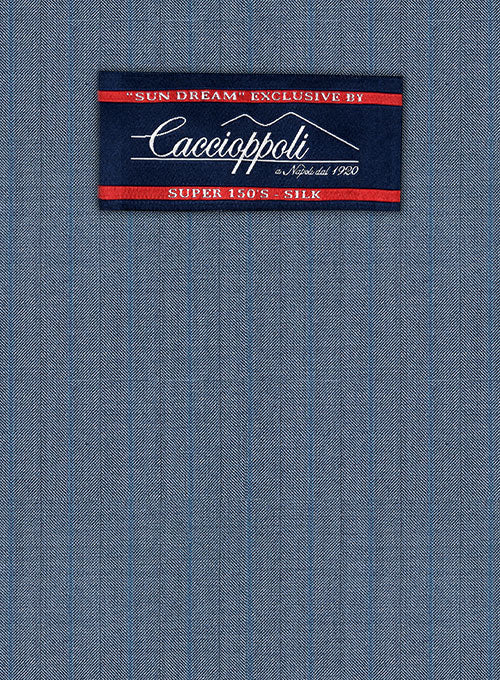 Caccioppoli Sun Dream Risca Blue Wool Silk Jacket - StudioSuits