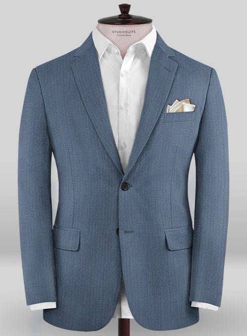 Caccioppoli Sun Dream Risca Blue Wool Silk Jacket - StudioSuits