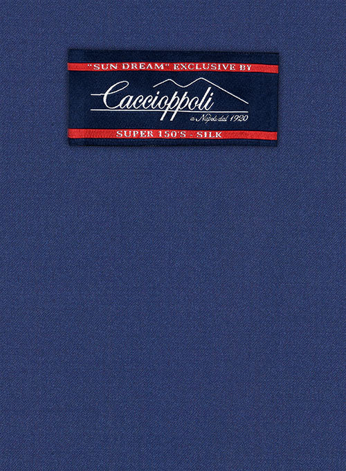 Caccioppoli Sun Dream Royal Blue Wool Silk Jacket - StudioSuits