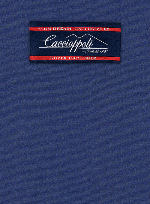 Caccioppoli Sun Dream Royal Blue Wool Silk Jacket - StudioSuits