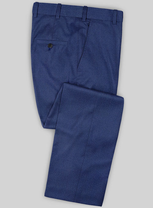 Caccioppoli Sun Dream Royal Blue Wool Silk Pants - StudioSuits