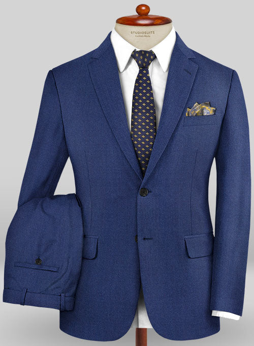 Caccioppoli Sun Dream Royal Blue Wool Silk Suit - StudioSuits