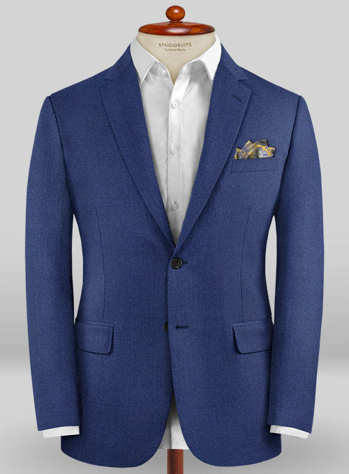 Caccioppoli Sun Dream Royal Blue Wool Silk Suit - StudioSuits