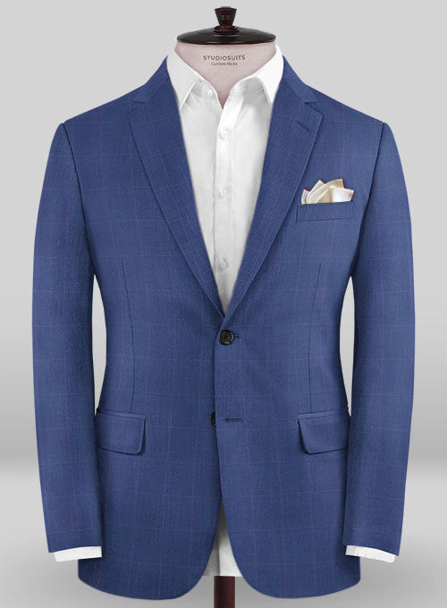 Caccioppoli Sun Dream Serari Blue Wool Silk Jacket - StudioSuits